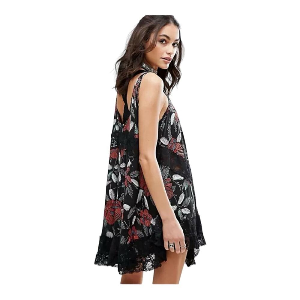 Free People She Swings Black/Multi Swing Mini Dress XS NWT - Picture 6 of 13